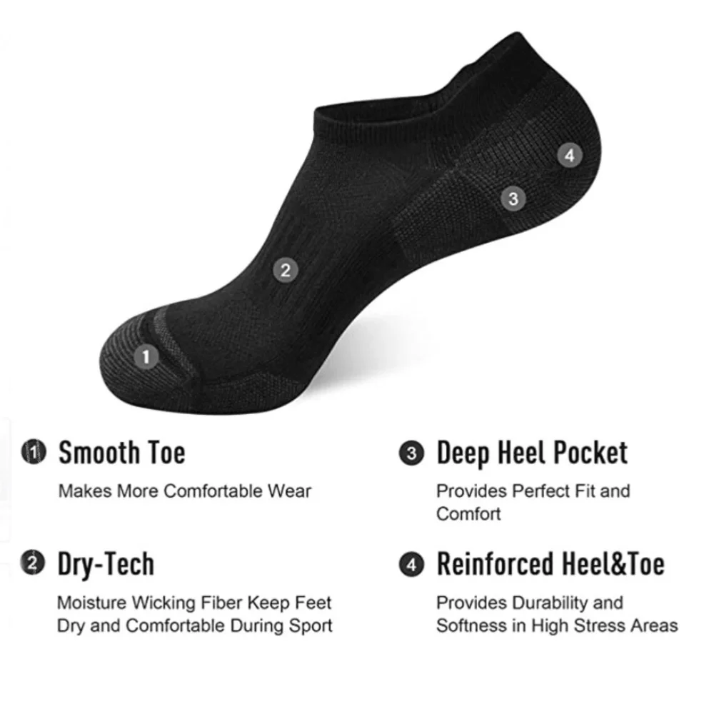 Ecoey Unisex Low Cut Sneaker Socks - 8 pair